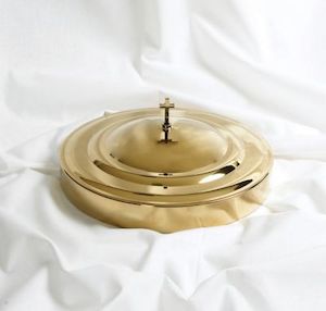 Communion Tray and Disc cover brass gold