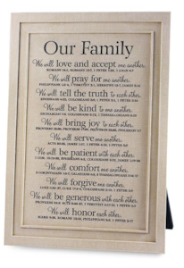 Family: Our Family Cast Stone Plaque 30.5cm hight