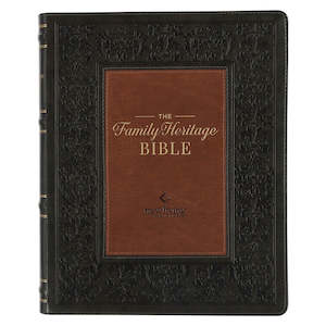 NLT Family Heritage Bible Dark Olive/Brown Faux Leather  12.5 point font