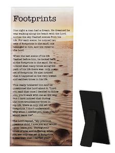 FOOTPRINTS Glass Plaque, 80 x 180mm Standing