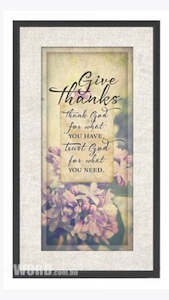 Give Thanks Plaque 15 x 29cm