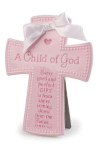 Gifts: Child of God Ceramic Girls Baby Cross