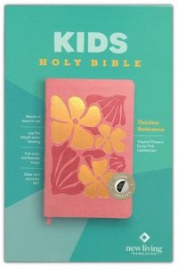 NLT Kids Bible Thinline Reference Edition Tropical Flowers Dusty Pink LeatherLik…