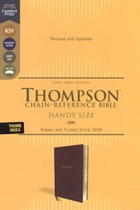 KJV Thompson Chain-Reference Bible Handy Size Burgundy Leathersoft INDEXED 8 point font