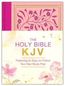 KJV Holy Bible: Featuring a Easy to Follow 2 Year Study Plan magenta florals imi…