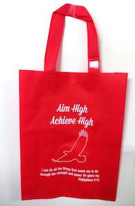 Aim High Achieve High Blue Tote Bag - Philippians 4:13