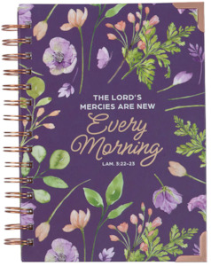 New Mercies Every Morning Purple Floral Wirebound Journal - Lamentations 3:22-23