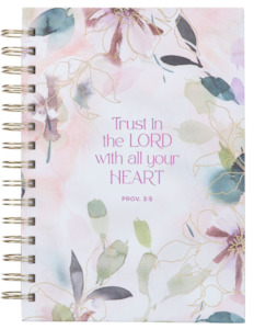 Trust in the Lord Purple Bloom Wirebound Journal - Proverbs 3:5