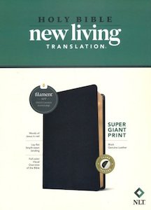 Bibles: NLT Super Giant Print Bible filament enbabled edition black genuine leather INDEXED 16 point font