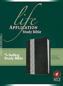 NLT Life Application Study Bible Second Edition Black/Vintage Ivory Floral TuTon…