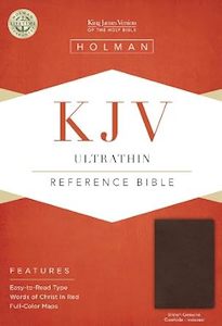 KJV Ultrathin Reference Bible brown genuine cowhide INDEXED