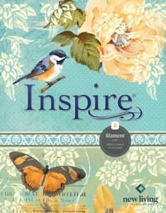 NLT Inspire Bible Aquamarine leatherlike hardcover 8.65 point font