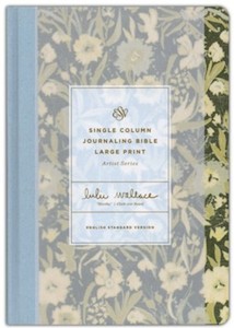 ESV Single Column Large Print Journaling Bible Lulie Wallace Martha Cloth Overbo…