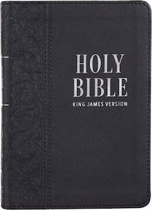 KJV Large Print Compact Black Faux Leather 10 point font