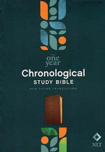 NLT One Year Chronological Study Bible Rustic Brown Leatherlike 9 point font