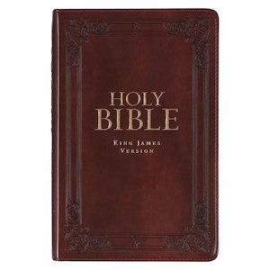 KJV Gift Editon Deluxe Bible Saddle Tan Faux Leather INDEXED 9 point font