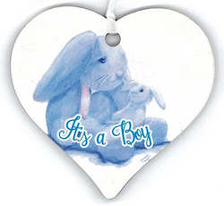 It's a Boy Heart Tag