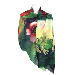 Three Native Flowers Merino Scarf