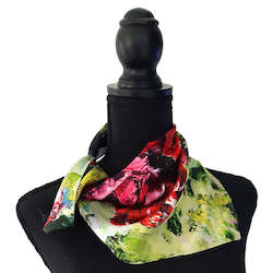 Red Rose Silk Scarf