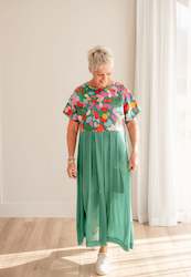 Womenswear: Pleats of Rosie -Floral Green