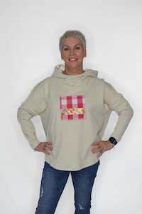 Womenswear: Goodie Hoodie - Cream Pink Check