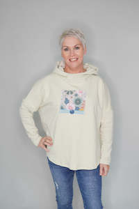 Goodie Hoodie - Cream Pink Floral