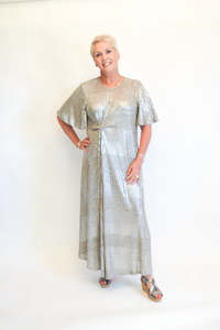 Tuck Dress - Metallic