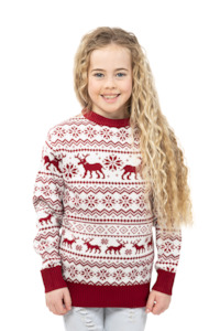 Children's White Fair Isle Christmas Jumper