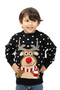 Clothing: Children's 3D Rudolph Christmas Jumper