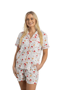 Women's Luxe Jersey Cotton Jolly Santa Christmas Pyjamas