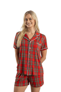 Women's Luxe Bamboo Red Tartan Christmas Pyjamas