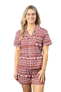 Women's Luxe Jersey Cotton Fair Isle Christmas Pyjamas