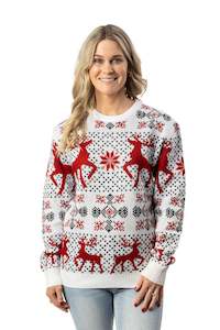 Women's White Xmas Christmas Jumper