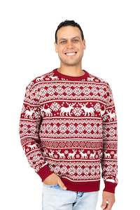 Men's Red Fair Isle Christmas Jumper