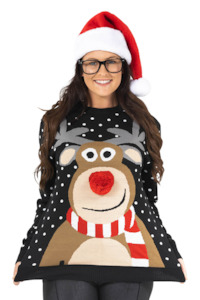 Women's 3D Rudolph Christmas Jumper