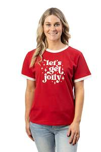 Christmas T-Shirt: Women's Lets Get Jolly Christmas T-Shirt