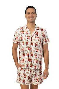 Christmas Pyjamas: Men's Luxe Bamboo Jolly Santa Christmas Pyjamas