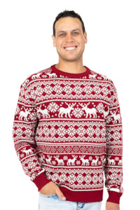 Men's Red Fair Isle Christmas Jumper