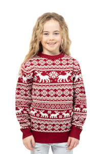 Children's Red Fair Isle Christmas Jumper