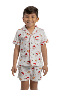 Childrens Christmas Pjs: Children's Luxe Jersey Cotton Jolly Santa Christmas Pyjamas