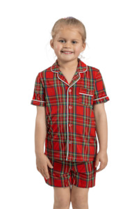 Children's Luxe Red Tartan Christmas Pyjamas