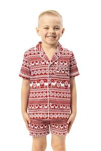 Children's Luxe Jersey Cotton Fair Isle Christmas Pyjamas