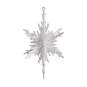 Hanging Decoration: Glittered Silver SnowflakeOrnament