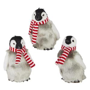 Penguin with Red and White Candy Scarf