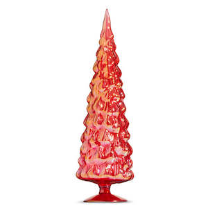 Tree Toppers 1: Iridescent Red Glass Tree