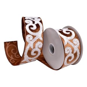 Gingerbread Swirl Wired Ribbon