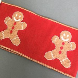 Embroded Gingerbread Man Ribbon