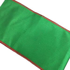 Green Ribbon with Red Edging Ribbon