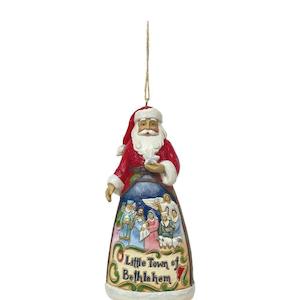 Jim Shore Heartwood Creek - Santa Little Town Of Bethlehem Hanging Ornament