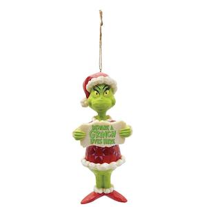 All Things Grinch: Jim Shore  - Beware a Grinch - Hanging Ornament